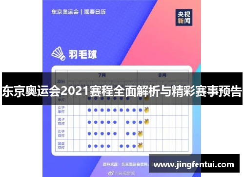 东京奥运会2021赛程全面解析与精彩赛事预告
